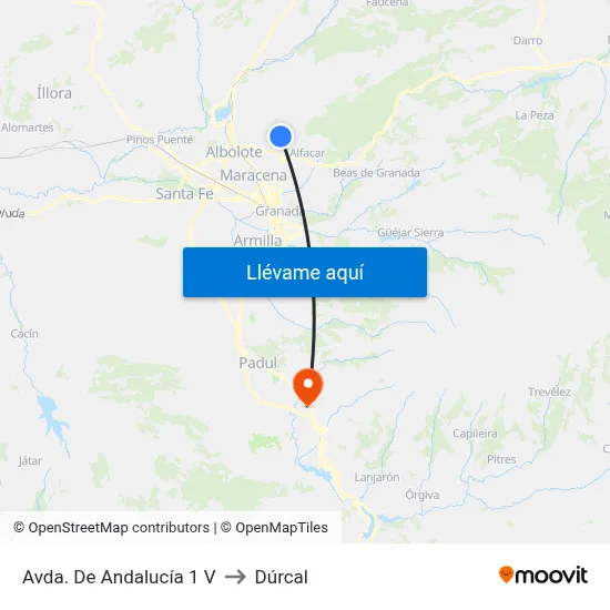 Avda. De Andalucía 1 V to Dúrcal map