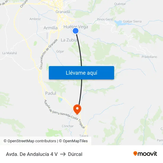 Avda. De Andalucía 4 V to Dúrcal map