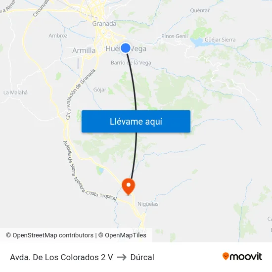 Avda. De Los Colorados 2 V to Dúrcal map