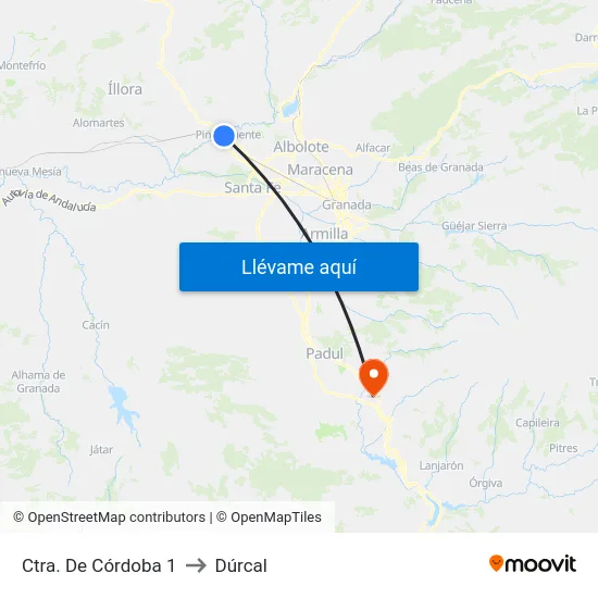 Ctra. De Córdoba 1 to Dúrcal map