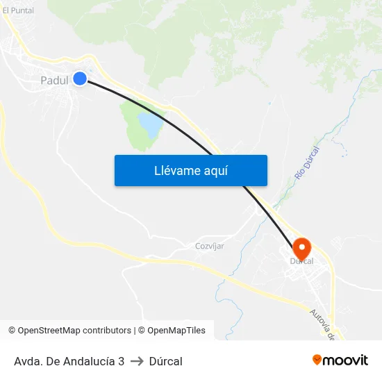 Avda. De Andalucía 3 to Dúrcal map