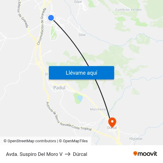 Avda. Suspiro Del Moro V to Dúrcal map