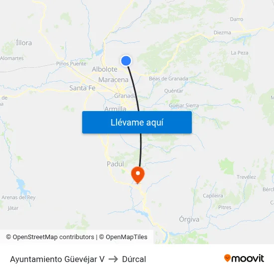 Ayuntamiento Güevéjar V to Dúrcal map