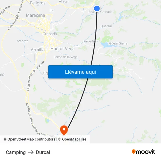 Camping to Dúrcal map