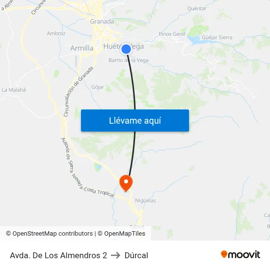 Avda. De Los Almendros 2 to Dúrcal map