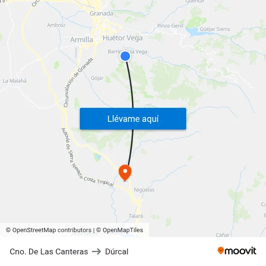 Cno. De Las Canteras to Dúrcal map