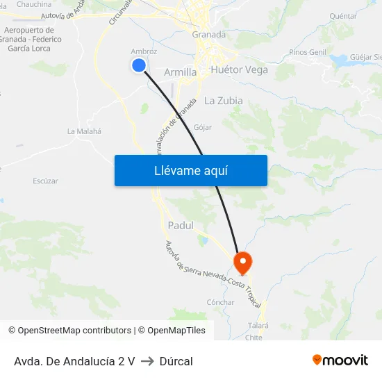 Avda. De Andalucía 2 V to Dúrcal map