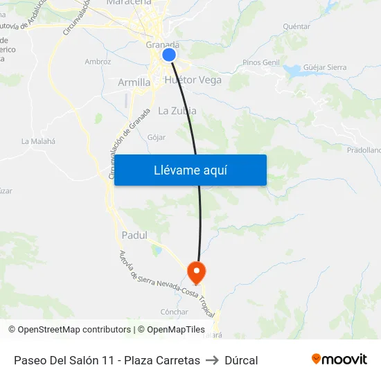 Paseo Del Salón 11 - Plaza Carretas to Dúrcal map
