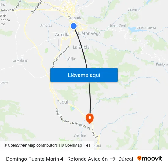 Domingo Puente Marín 4 - Rotonda Aviación to Dúrcal map