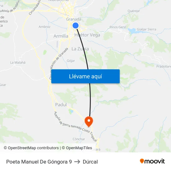 Poeta Manuel De Góngora 9 to Dúrcal map