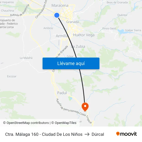 Ctra. Málaga 160 - Ciudad De Los Niños to Dúrcal map
