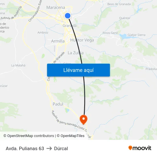 Avda. Pulianas 63 to Dúrcal map