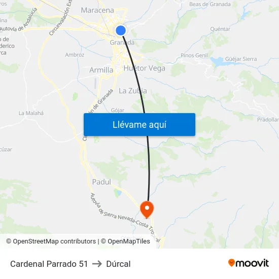 Cardenal Parrado 51 to Dúrcal map