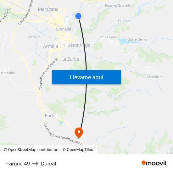 Fargue 49 to Dúrcal map