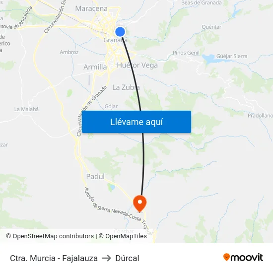Ctra. Murcia - Fajalauza to Dúrcal map