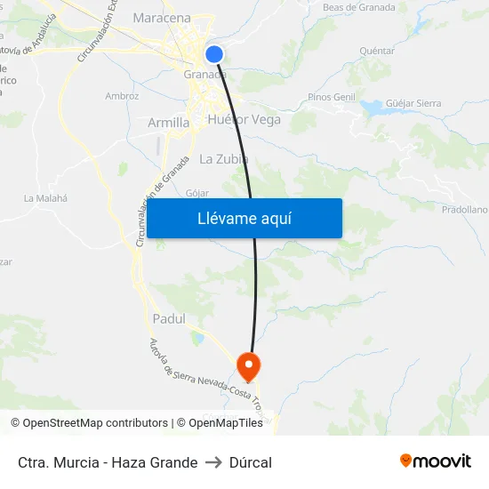 Ctra. Murcia - Haza Grande to Dúrcal map