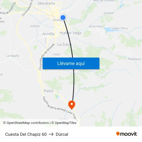 Cuesta Del Chapiz 60 to Dúrcal map