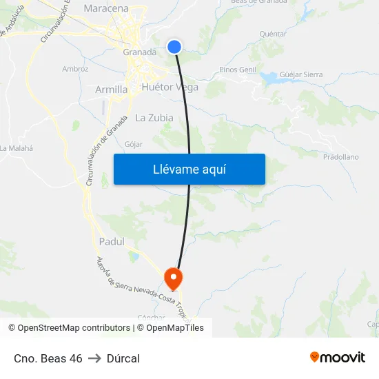 Cno. Beas 46 to Dúrcal map