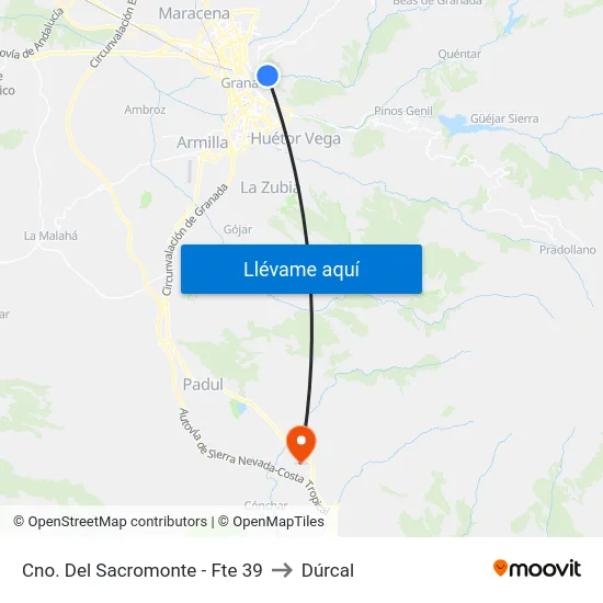 Cno. Del Sacromonte - Fte 39 to Dúrcal map