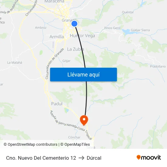 Cno. Nuevo Del Cementerio 12 to Dúrcal map