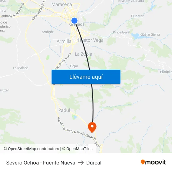 Severo Ochoa - Fuente Nueva to Dúrcal map