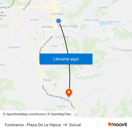 Fontiveros - Plaza De La Hípica to Dúrcal map