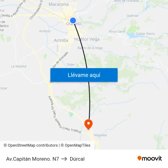 Av.Capitán Moreno. N7 to Dúrcal map