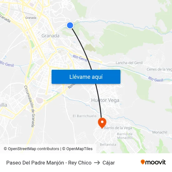 Paseo Del Padre Manjón - Rey Chico to Cájar map