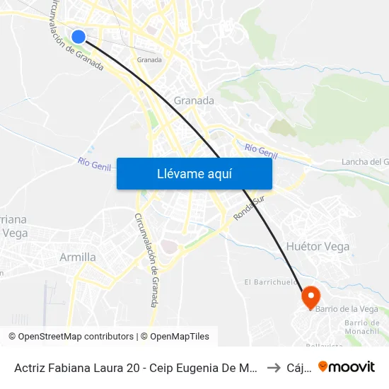 Actriz Fabiana Laura 20 - Ceip Eugenia De Montijo to Cájar map