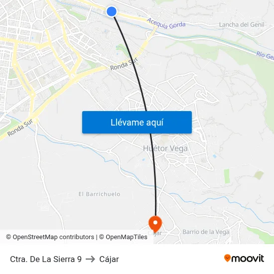 Ctra. De La Sierra 9 to Cájar map