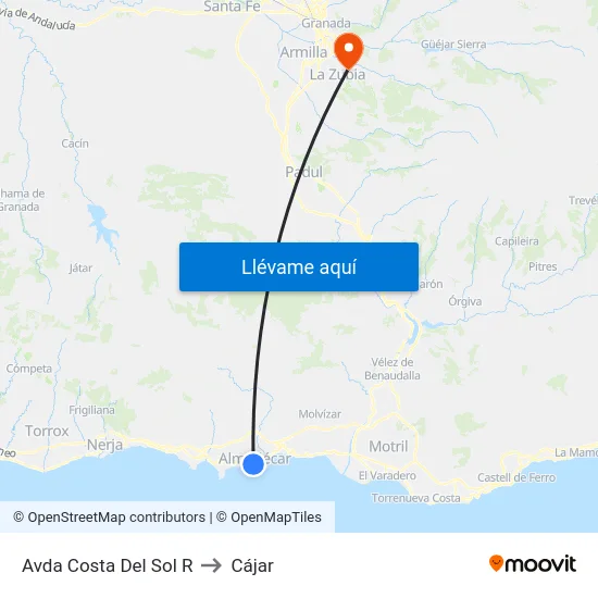 Avda Costa Del Sol R to Cájar map