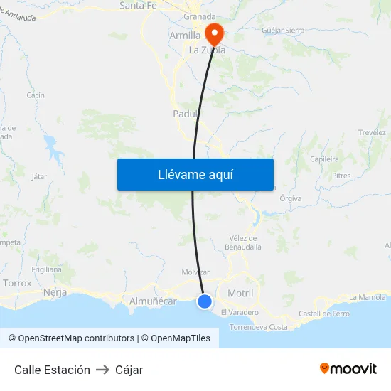 Calle Estación to Cájar map