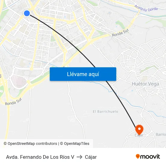 Avda. Fernando De Los Ríos V to Cájar map