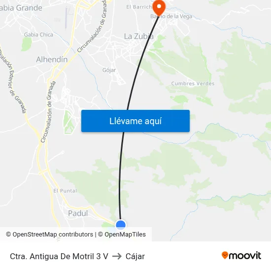 Ctra. Antigua De Motril 3 V to Cájar map