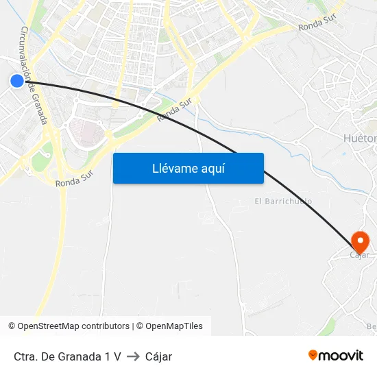 Ctra. De Granada 1 V to Cájar map