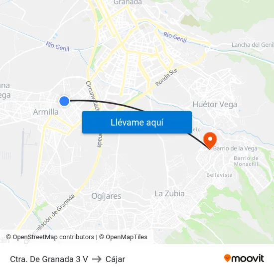 Ctra. De Granada 3 V to Cájar map