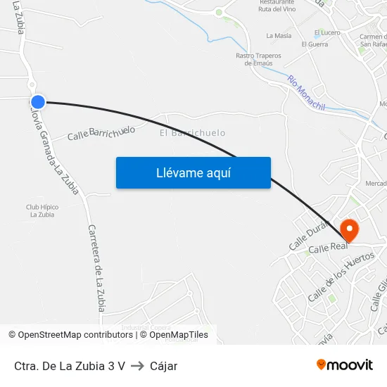 Ctra. De La Zubia 3 V to Cájar map