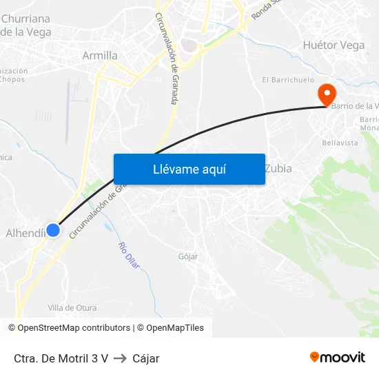 Ctra. De Motril 3 V to Cájar map