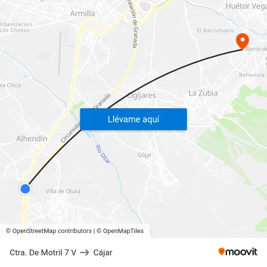 Ctra. De Motril 7 V to Cájar map