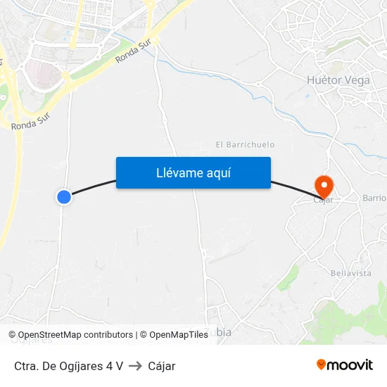 Ctra. De Ogíjares 4 V to Cájar map