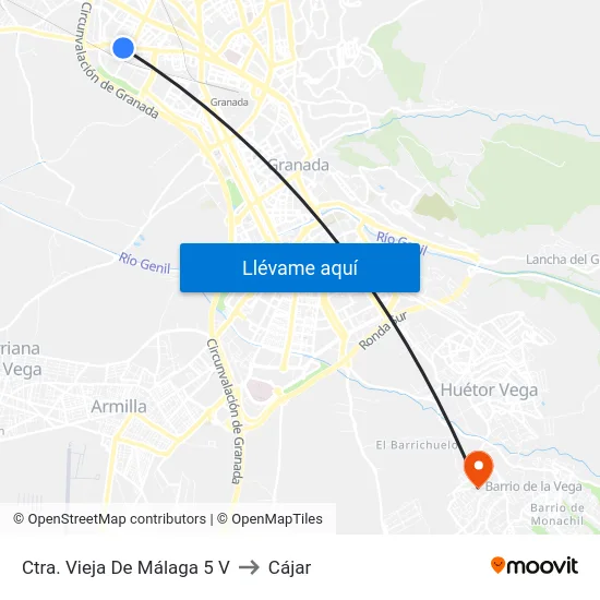 Ctra. Vieja De Málaga 5 V to Cájar map