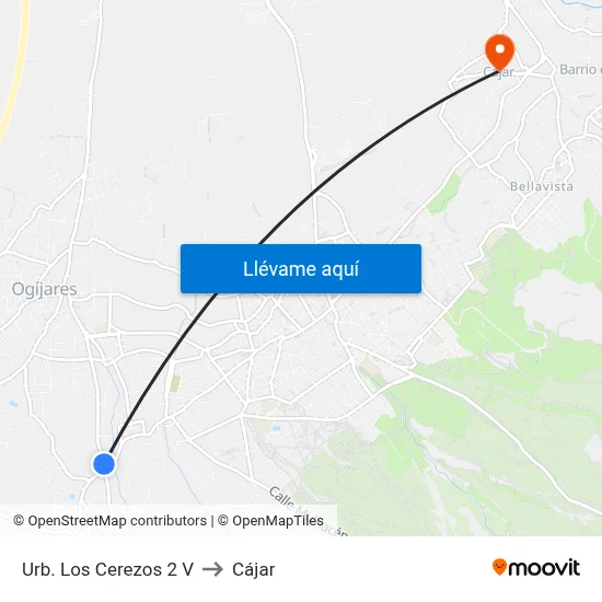 Urb. Los Cerezos 2 V to Cájar map