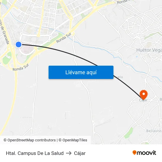 Htal. Campus De La Salud to Cájar map