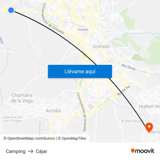 Camping to Cájar map