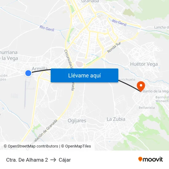Ctra. De Alhama 2 to Cájar map