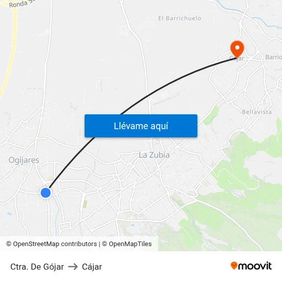 Ctra. De Gójar to Cájar map