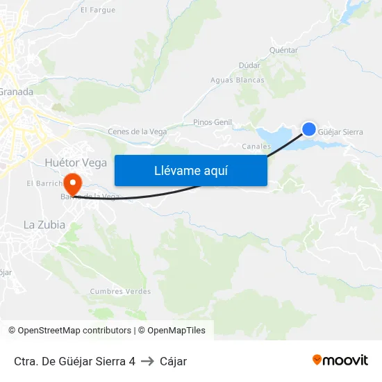 Ctra. De Güéjar Sierra 4 to Cájar map