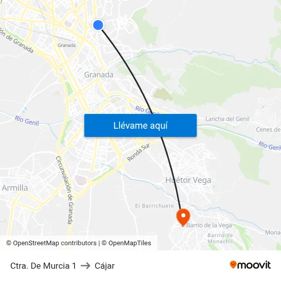 Ctra. De Murcia 1 to Cájar map