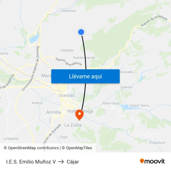 I.E.S. Emilio Muñoz V to Cájar map