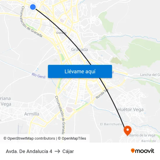 Avda. De Andalucía 4 to Cájar map